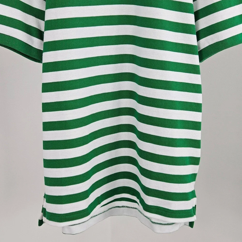 Polo Ralph Lauren Polo Shirt Kids Size L 14-16 Green White Striped